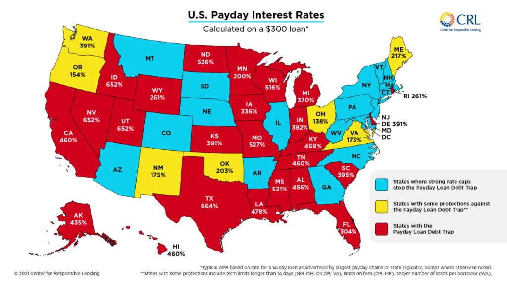 U.S. Payday Interest Rates Image